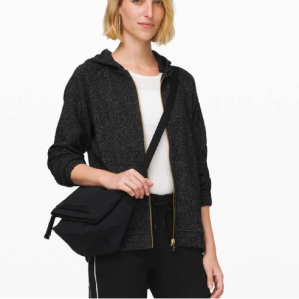 Lululemon Pave New Ways Full-Zip Black / White Speckled Hoodie Sz S